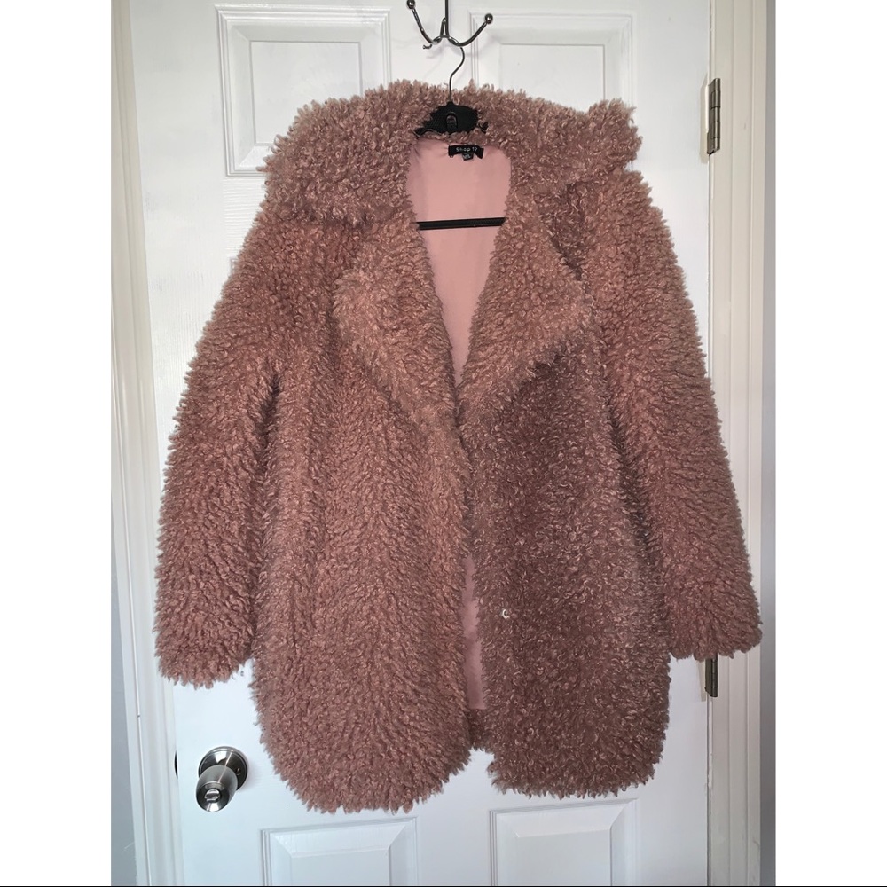 Dusty Rose Fuzzy Coat